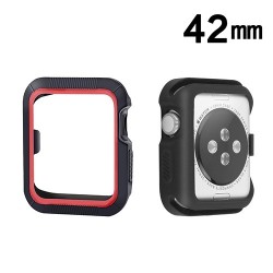 Protector Apple 42 mm Watch Serie 3 Silicon Negro Rojo